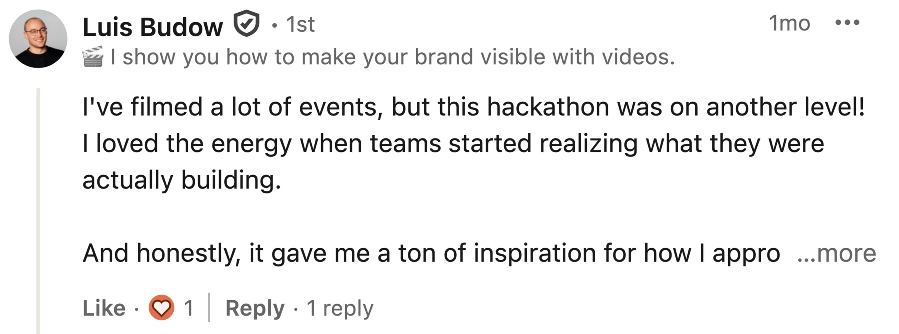 Participant feedback screenshot 4 from a AI hackathon